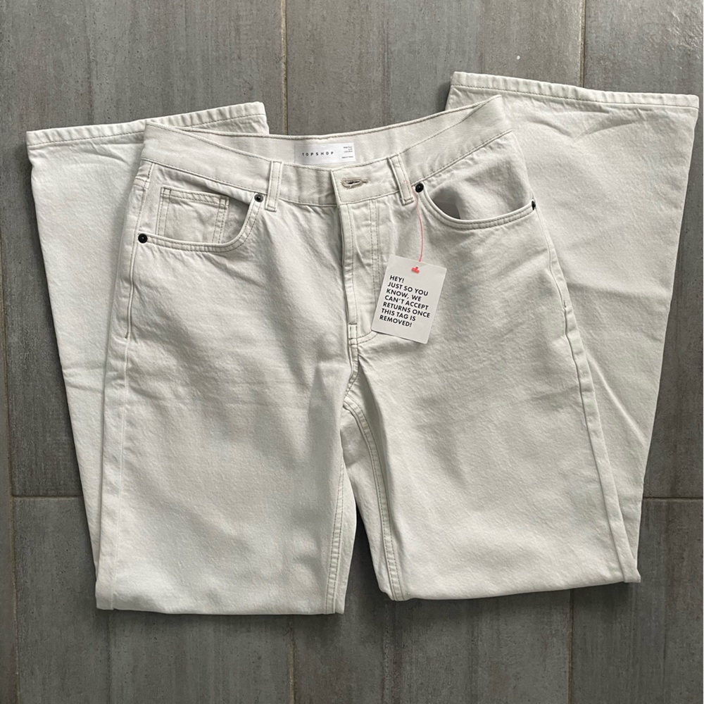 Topshop Women's Straight White Jeans